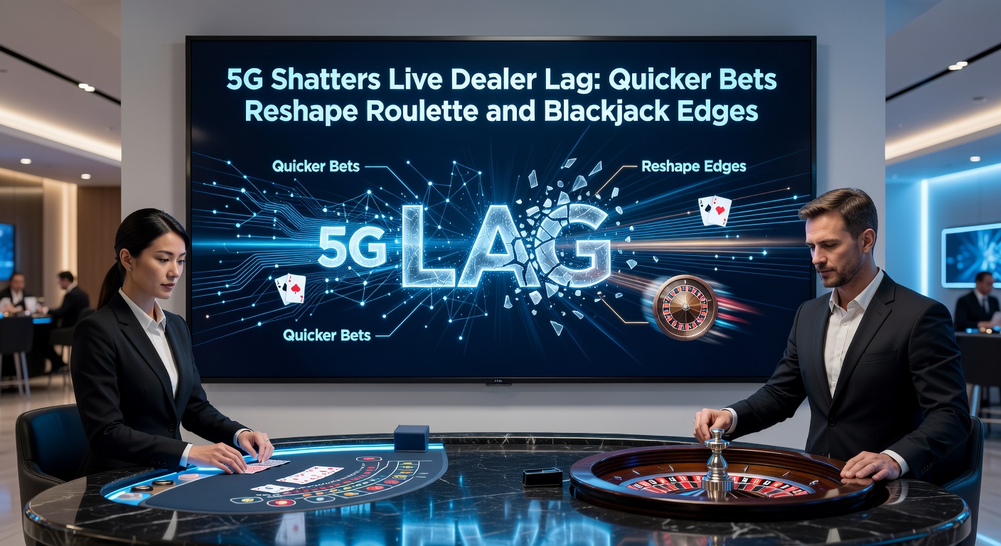 Blackjack tafel met live dealer op 5G, spelers plaatsen snelle inzetten zonder vertraging