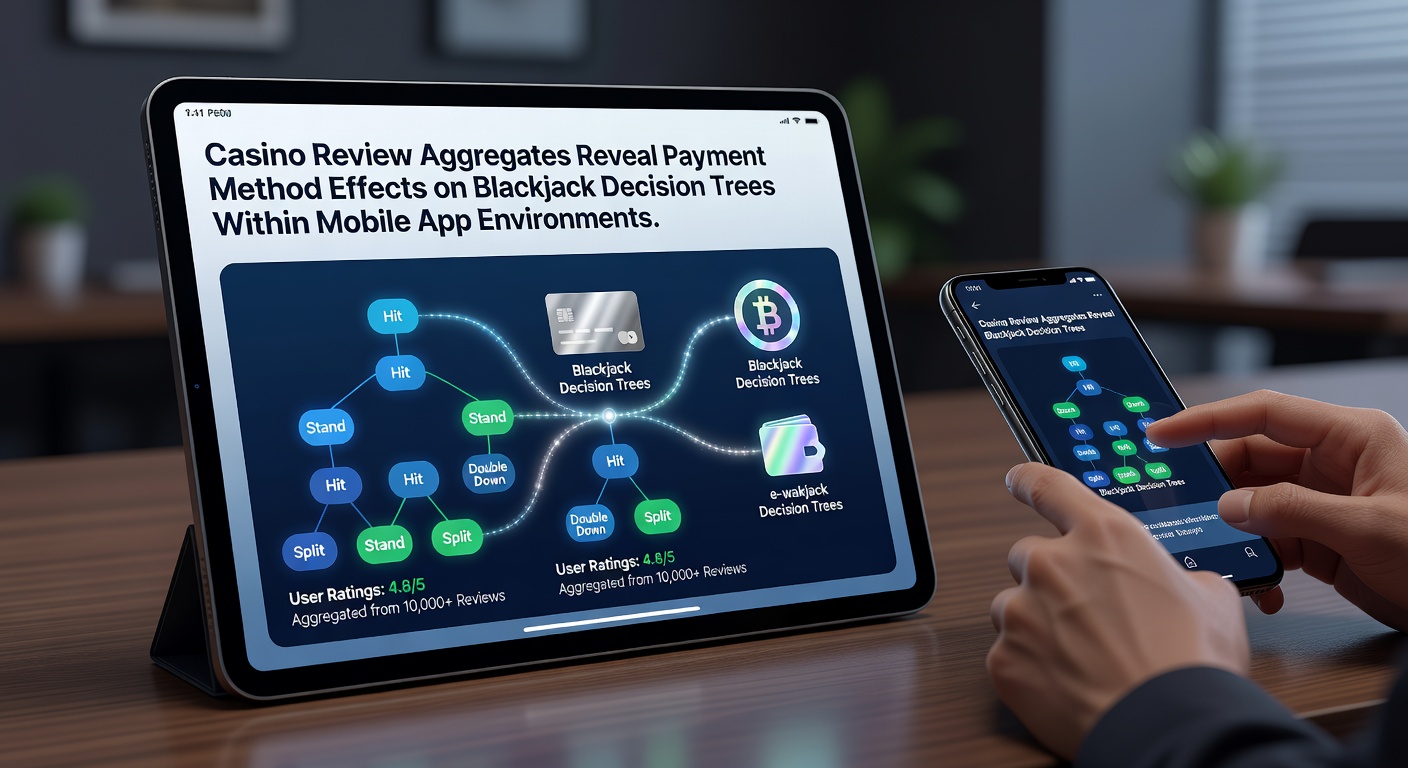 Overzicht van mobiele casino apps met blackjack interfaces en betalingsopties