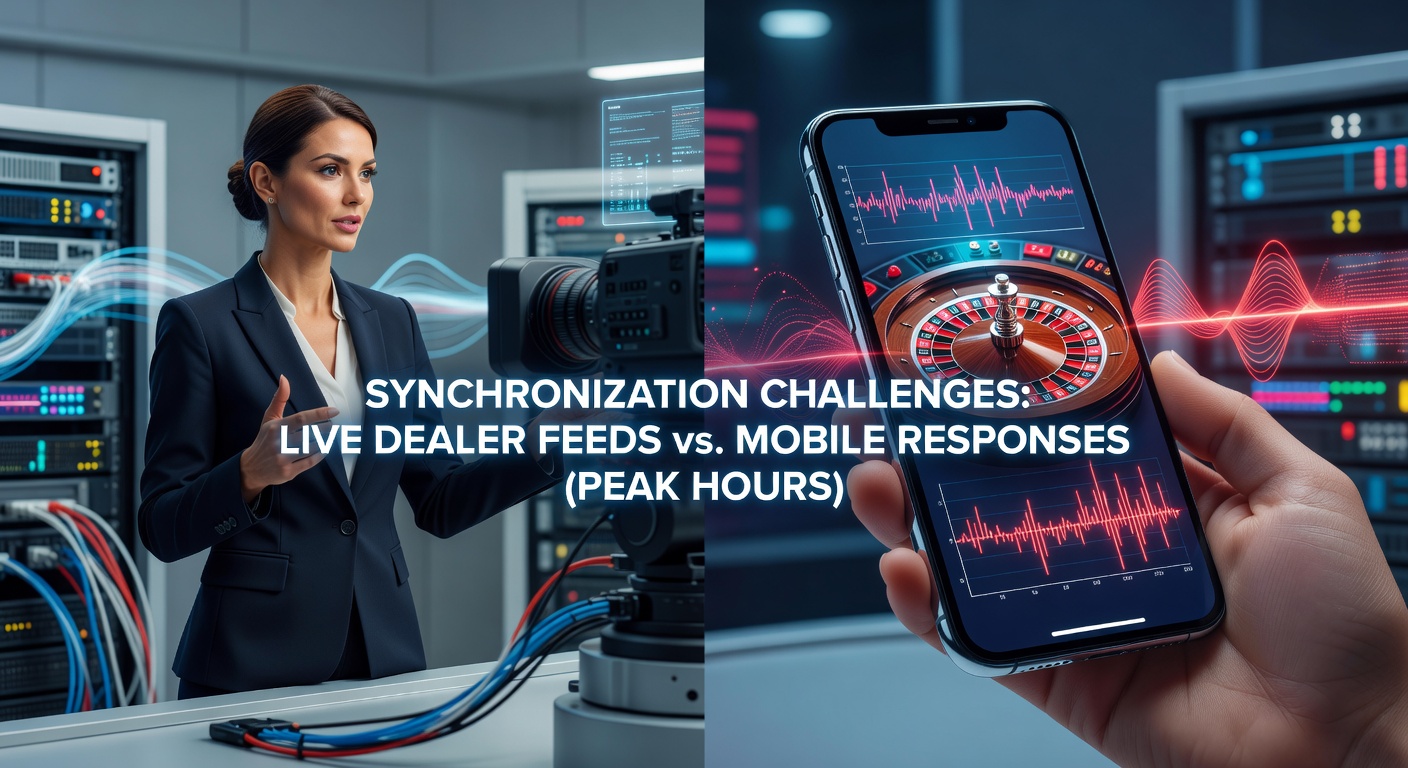 Illustratie van live dealer feeds en mobiele synchronisatieproblemen tijdens piekuren in online casino's
