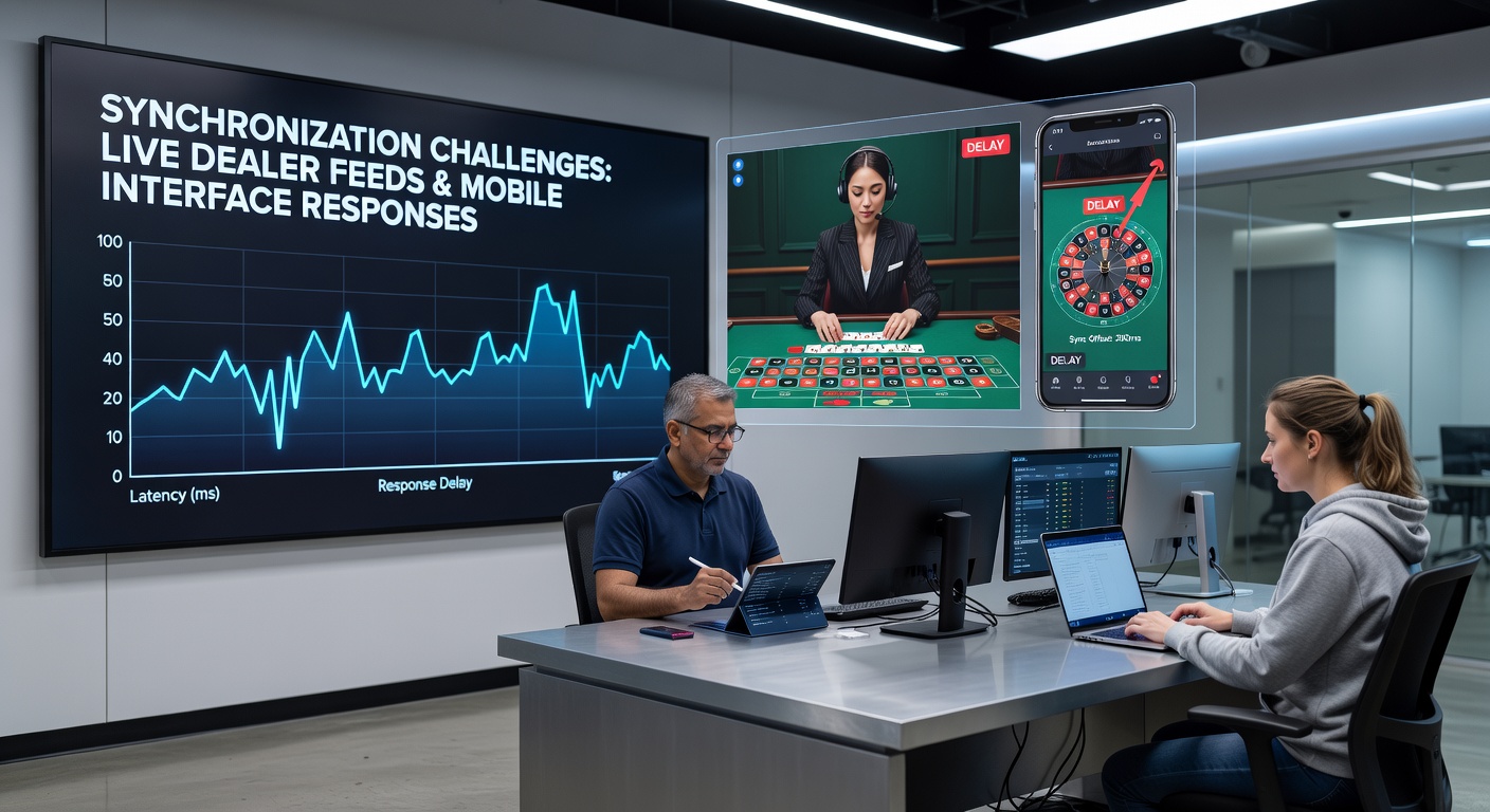 Diagram van mobiele interface reacties en live dealer synchronisatie tijdens drukke periodes