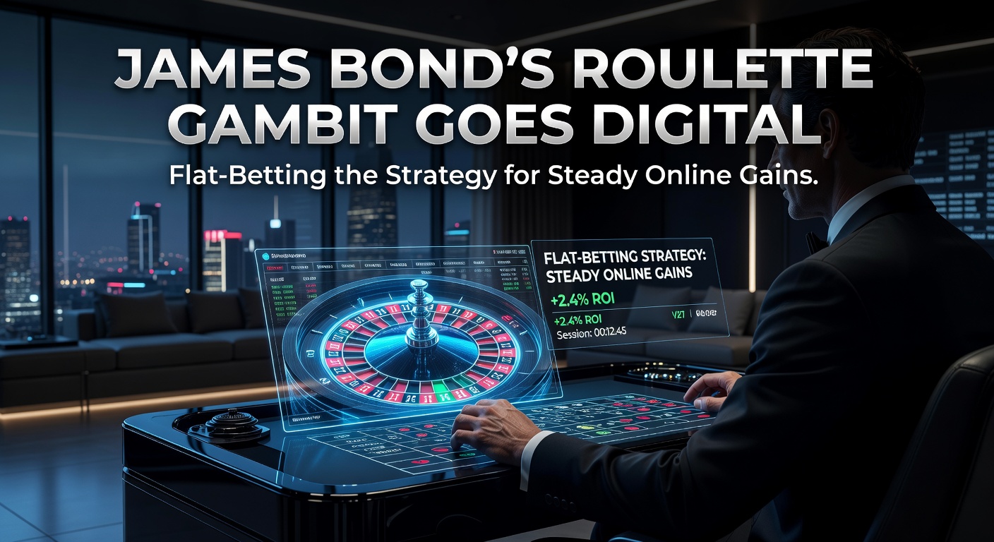 James Bond aan de roulettetafel in een klassiek casino, met fiches op het bord voor een iconische strategie