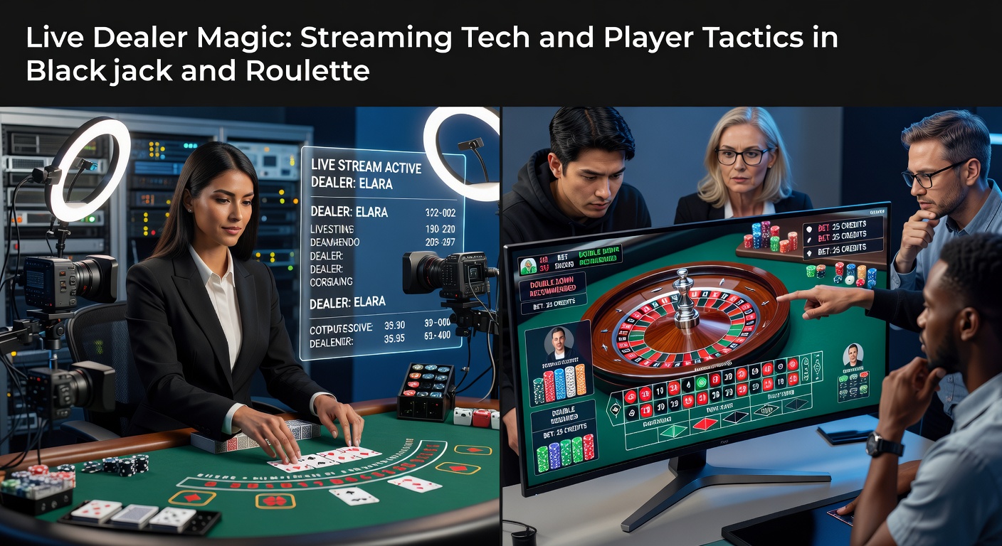Live dealer aan een blackjacktafel, spelers chatten via streaming in een casino-omgeving
