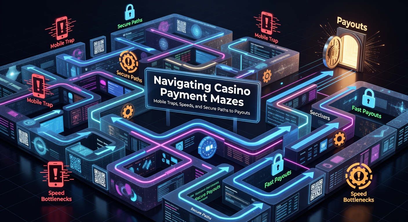 Smartphone met casino-app en betaaliconen op scherm, symboliserend mobiele transacties in online gokken