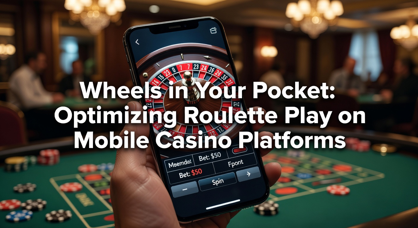 Smartphone met roulettewiel op een mobiel casino-app, illustrerend optimale speelervaring onderweg
